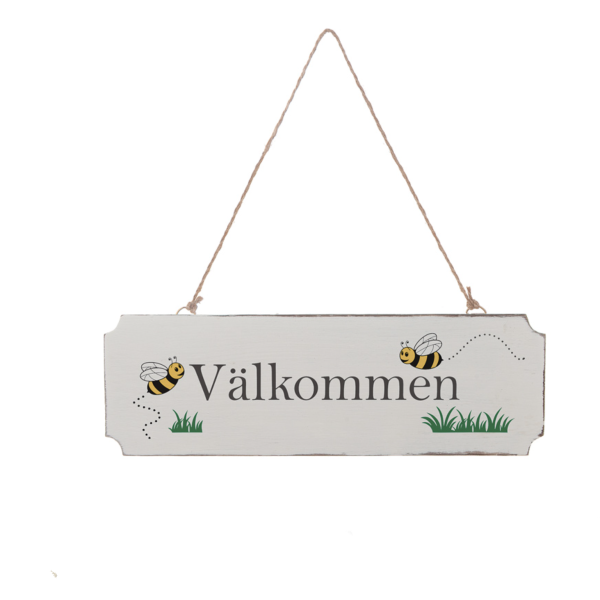 Välkommen - Träskylt