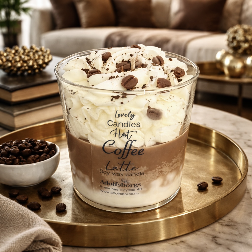 Doftljus i glas – Hot Coffee latte