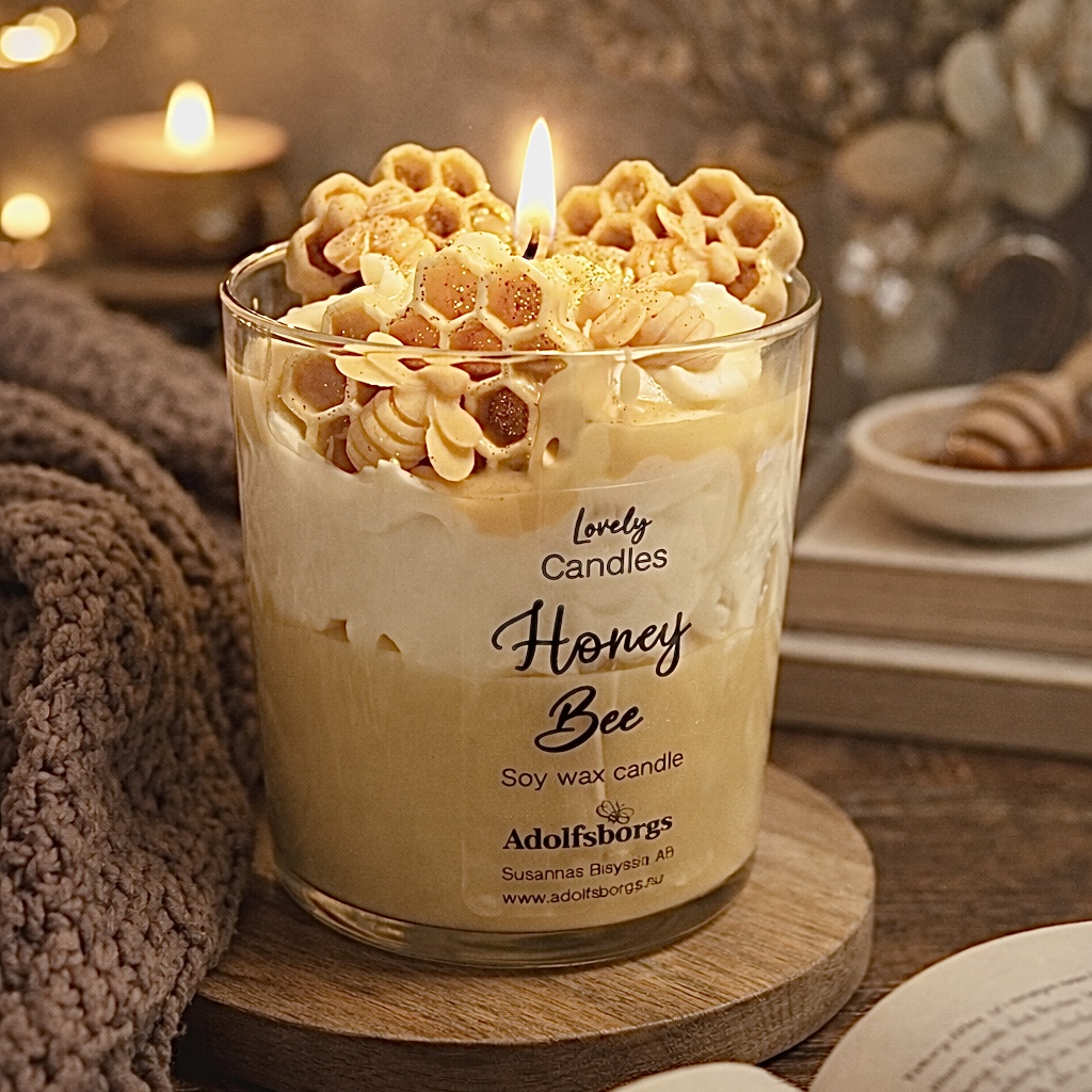 Doftljus i glas – Honey Bee
